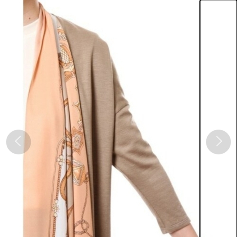 Diagram Grace Continental Luxury Scarf Cardigan Wool Blend Mid Length One Size View 5